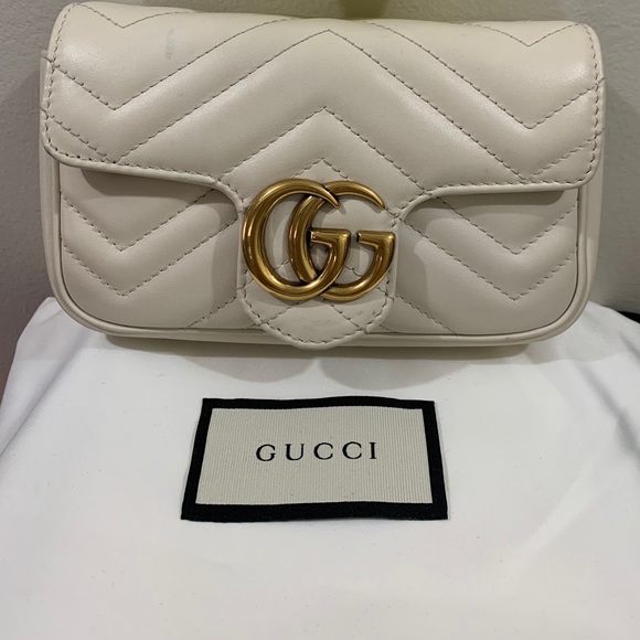 ❤️SOLD❤️GUCCIWhite Super Mini GG Marmont Bag✨ - Picture 7 of 17